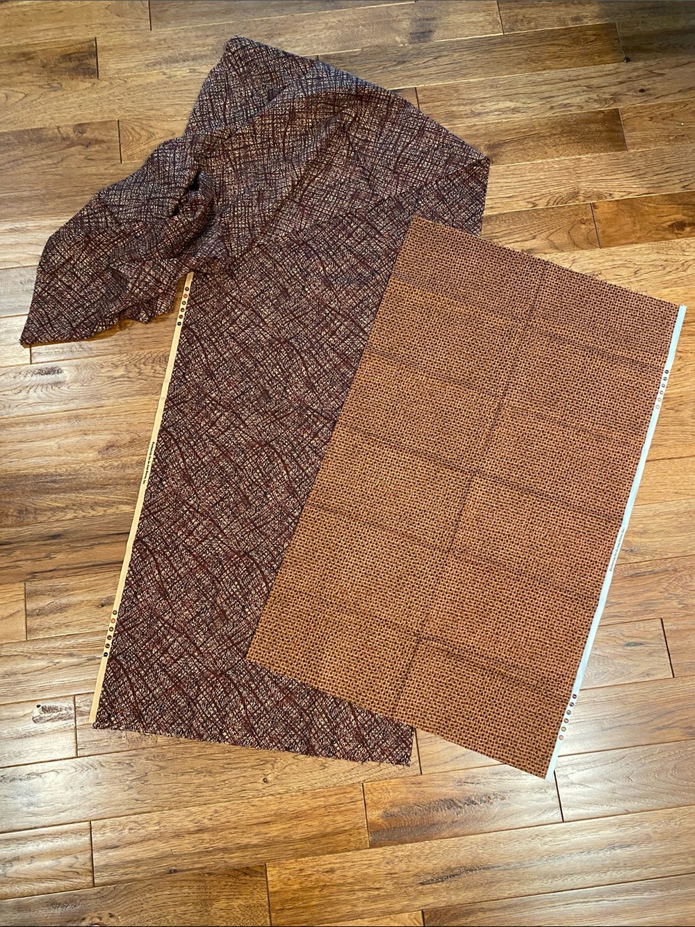 Rust and Brown Textured Fabric Panels bundle - over 10 feet long